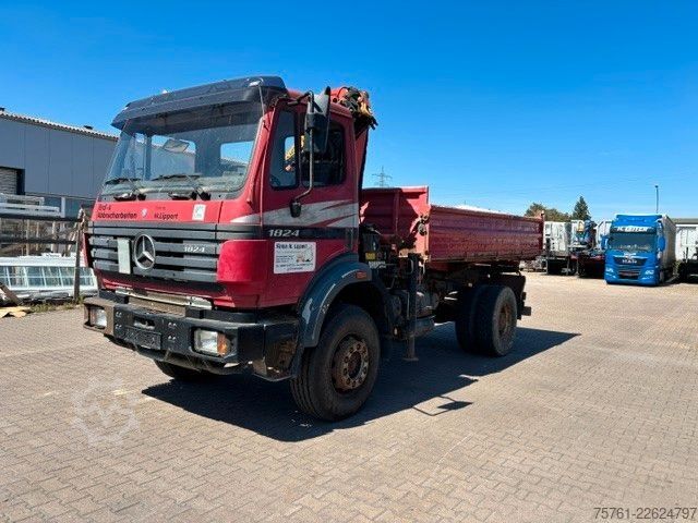 Kipper LKW MERCEDES-BENZ 1824 AK  Kipper Kran