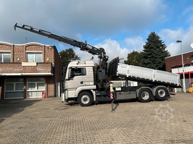 Autokran MAN 28.500 TGS 3Skipper + Fassi 395 Kran+Greifer 6x2