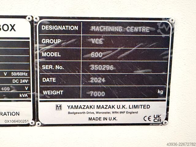 3-axis CNC machine (VMC) MAZAK - VCE-600 Mazak VCE-600