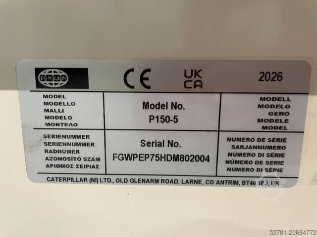 Generator set FG Wilson P150-5 - 150 kVA Open Genset - DPX-16009-O