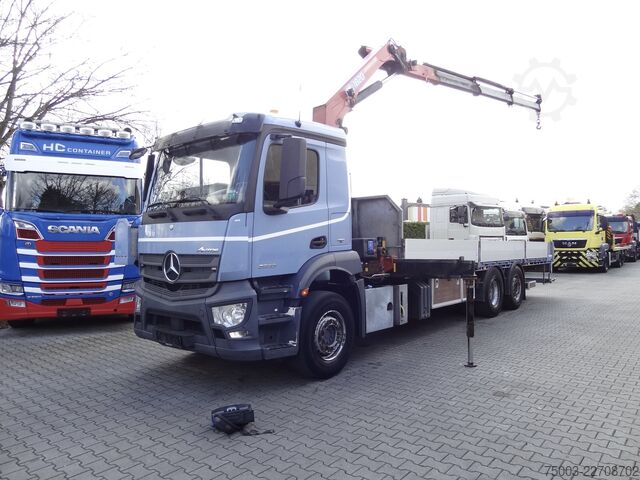 Truck mounted crane Mercedes-Benz Actros 2533 6X2 HMF 1820 Langmaterial