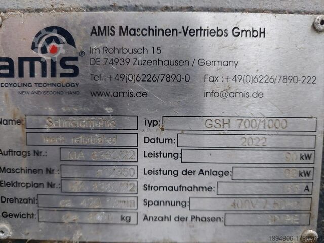 Zerma granulator Zerma GSH 700/1000-7-2(3)-WET