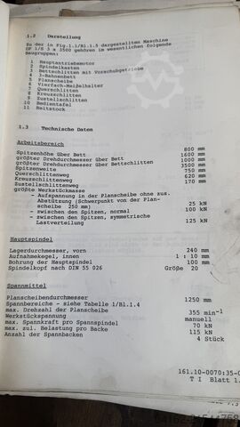 Plandrehmaschine WMW Zerbst DP1 / S3 x 3500