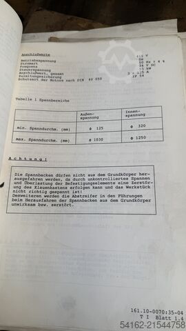 Plandrehmaschine WMW Zerbst DP1 / S3 x 3500