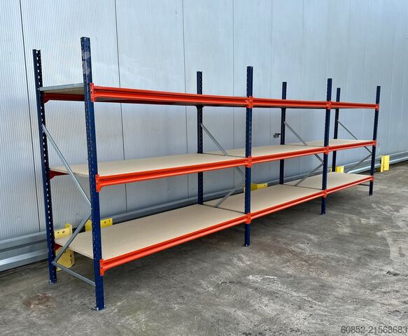Weitspannregal ca. 57 lfm. Weitspannregale H: 200 cm T: 80 cm , 400 kg Fachlast , 3 Ebenen
