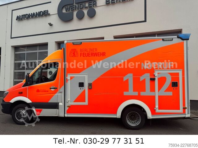 Fire truck MERCEDES-BENZ Sprinter 516 CDI RTW WAS Koffer Fahrtrage+Sessel