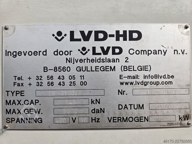 Hydraulic guillotine shear LVD CS 31/6