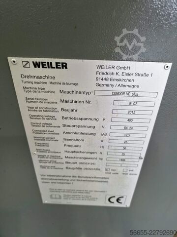 CNC-Drehmaschine WEILER CONDOR VC plus BJ 2013
