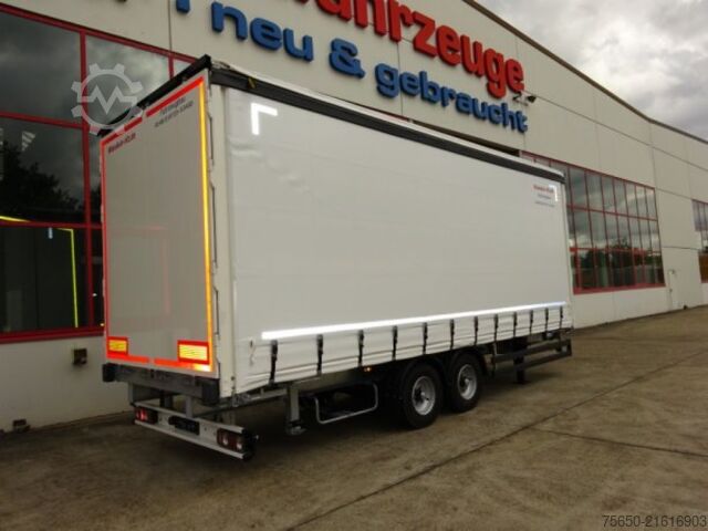 Open trailer with tarp Möslein TPW 105 D Schwebheim  Tandem- Planenanhänger Durchladen