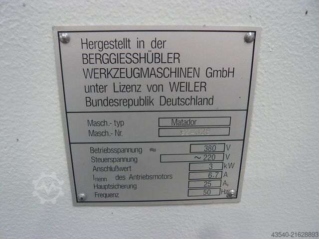 Leit-/Zugspindeldrehmaschine Weiler Matador VS2