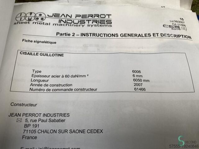Blechscheren Jean Perrot CSE 6006 2007 Perrot CSE 6006