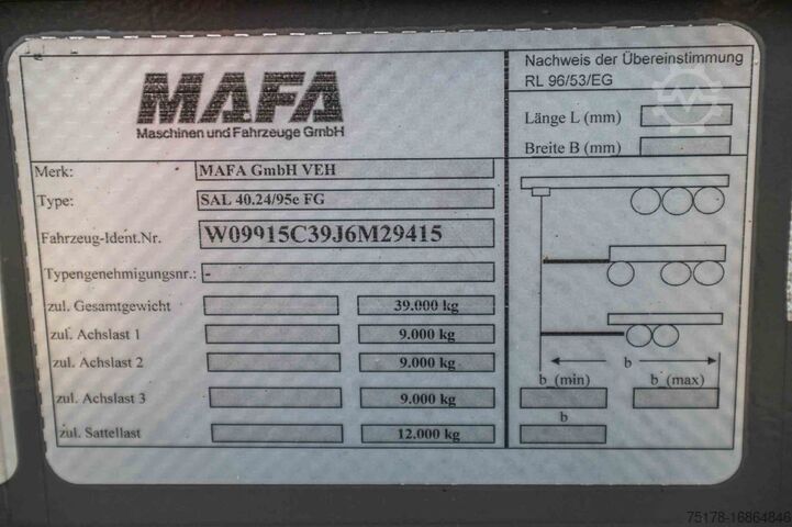 Milchtanker MAFA SAL 40.24/95e-INOX 29.000 L (no pump)