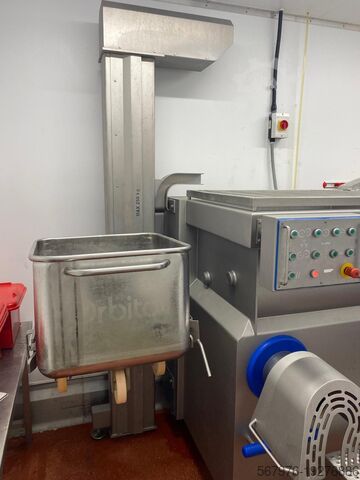 Fleischverarbeitungsmaschine N&N Nadratowski / Orbmix MG-450/160 Mixer Grinder with Loader