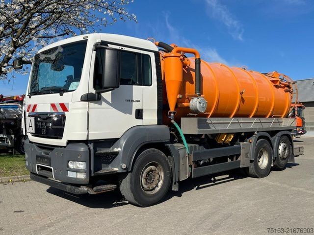 Vacuum tank truck MAN TG-S 26.360 6x2-2 BL Saug + Spülwagen Leistikow