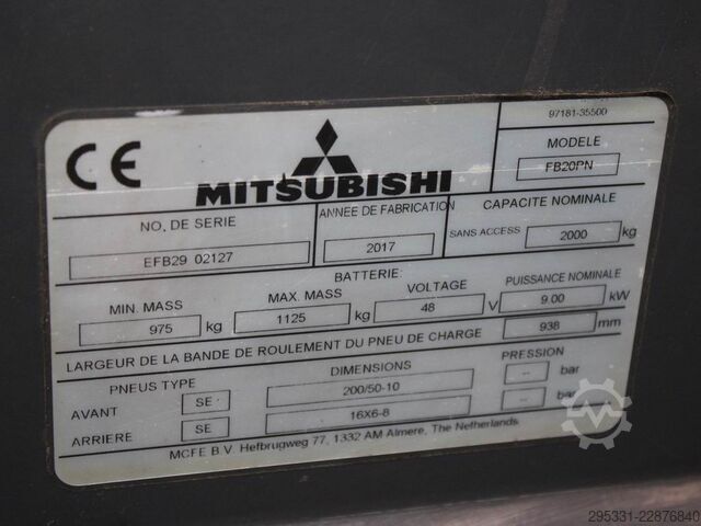 Electric 3-wheel forklift Mitsubishi FB 20 PN