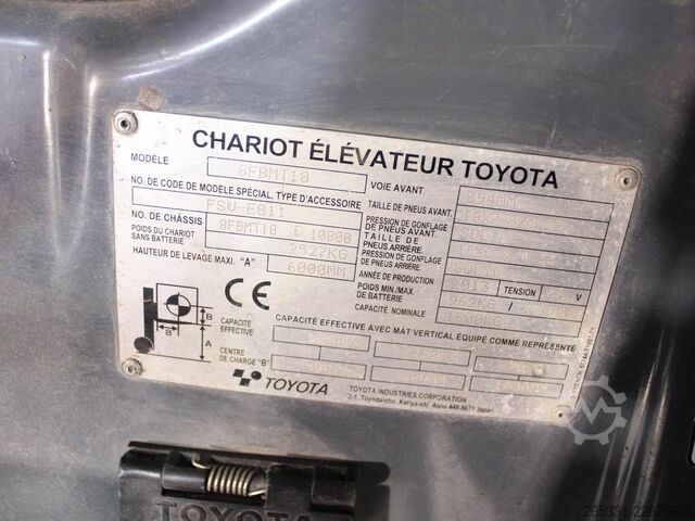 Electric 4-wheel forklift Toyota 8 FBMT 18