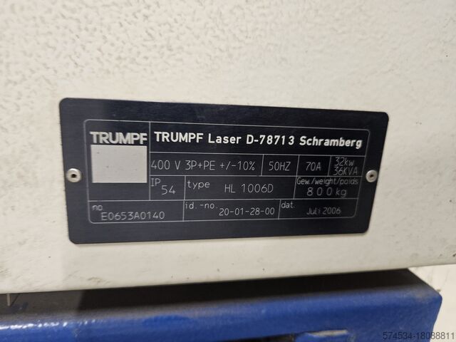 Trumpf Haas Laser HL 1006 D Trumpf HL 1006 D