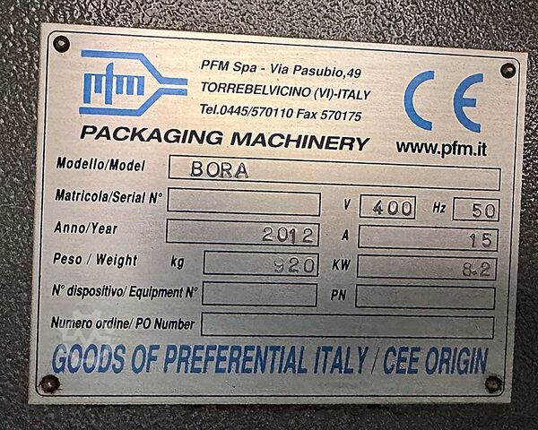 Horizontale Schlauchbeutelmaschine PFM Spa BORA