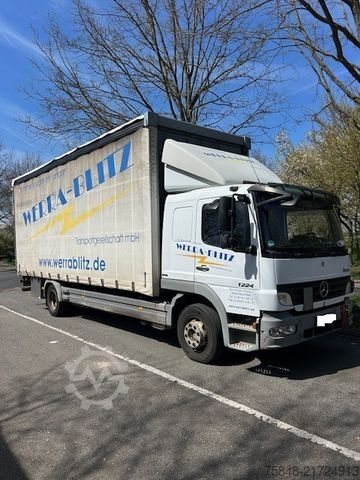 Flatbed truck with tarp MERCEDES-BENZ 1224L-Schalter-Klima-Schlafkabine-Standheizung