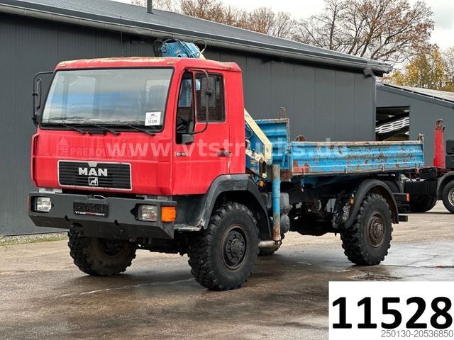 Kipper LKW MAN 10.153 LAEC 4x4 Atlas-Ladekran DSK