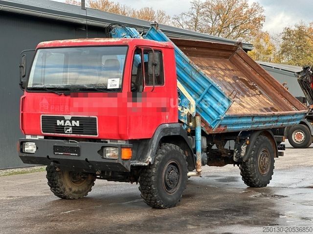 Kipper LKW MAN 10.153 LAEC 4x4 Atlas-Ladekran DSK