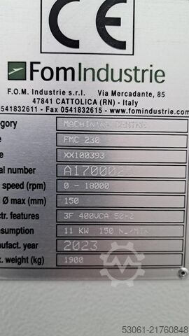 4-axis CNC center Fom Industrie FMC 230
