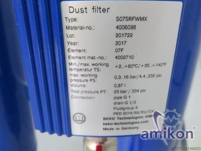 Adsorption dryer Beko S075RFWMX u. Bekomat