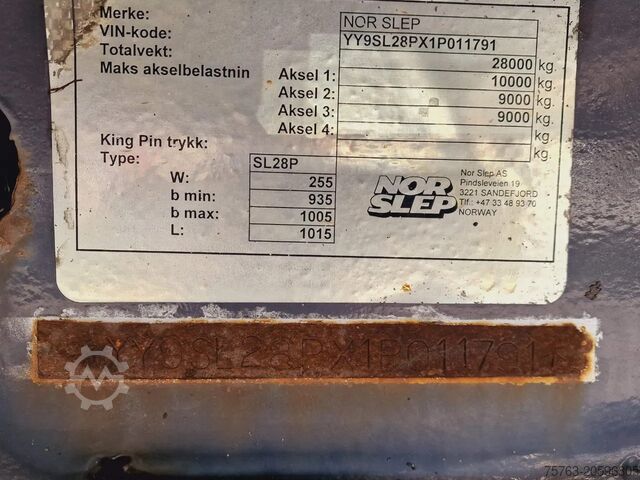 Loading platform Norse Nor-Slep - 3 axle - Side boards -