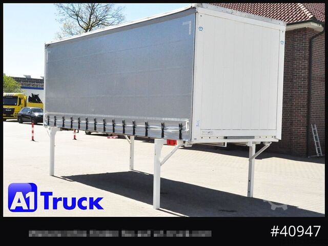 Swap body with flatbed & tarp KRONE Wechselbrücke 7,45, Code XL, Bordwand, neue Plane