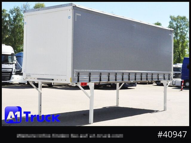 Swap body with flatbed & tarp KRONE Wechselbrücke 7,45, Code XL, Bordwand, neue Plane
