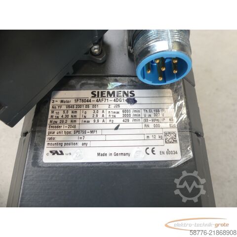 Control unit Siemens 1FT6044-4AF71-4DG1 Synchronservomotor SN: YFV645230105001