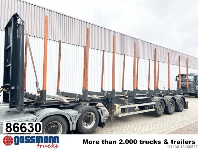 Log semitrailer  Gsodam 3-Achs Holzauflieger, Liftachse