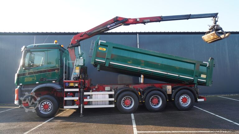 Crane truck Mercedes-Benz AROCS 3542 8X4 2 SIDE TIPPER WITH HMF Z 1943 CR...