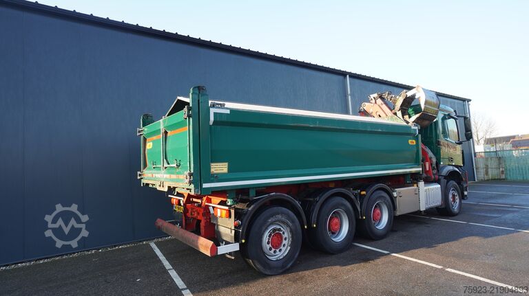 Crane truck Mercedes-Benz AROCS 3542 8X4 2 SIDE TIPPER WITH HMF Z 1943 CR...