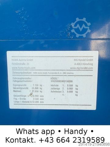 Open semitrailer with tarp KÖGEL S24 3-Achser Pritsche Plane Bj 2016
