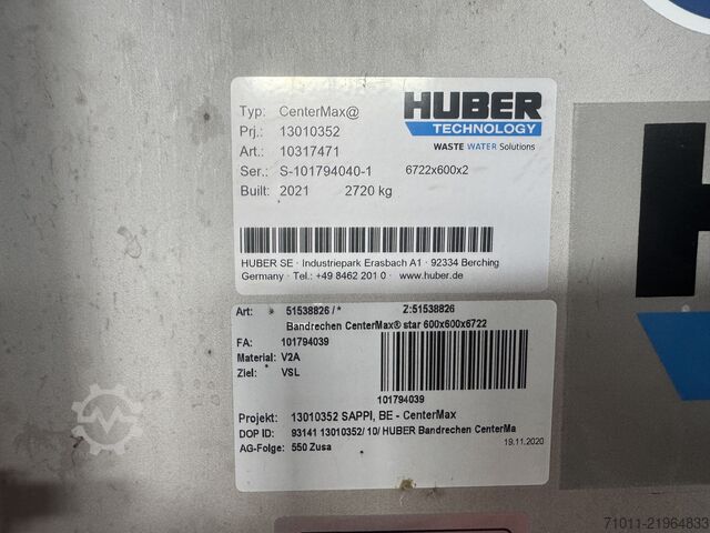 Band Screen HUBER CenterMax 6720x600x2