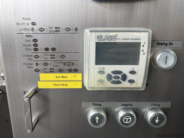 Vacuum mixer / tumbler 300 L. Type VSM/F Glass Vacuümmenger / -tumbler 300 L.
