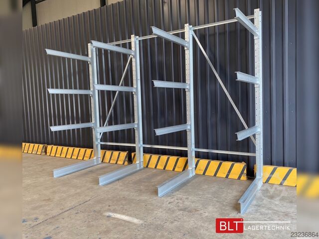 Cantilever rack ca. 4,02 lfm. Kragarmregal H: 300 cm T: 137 cm , 500 Kg/Arm , 4 Lagerebenen