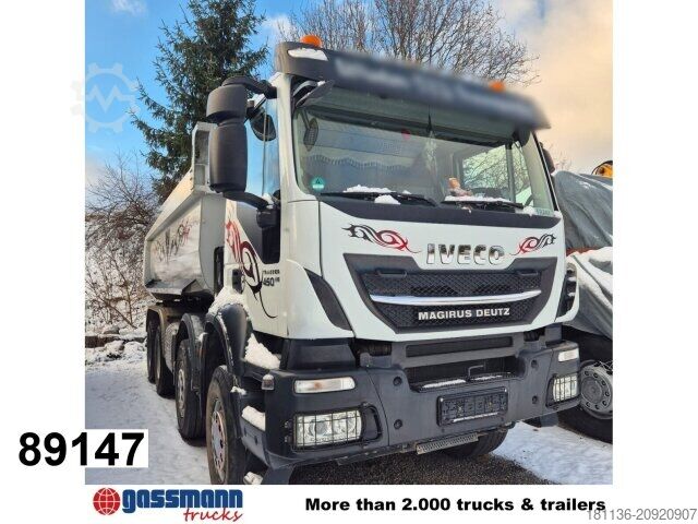 Special purpose truck Iveco Trakker AD340T45 8x4, Retarder, Schmitz Stahlmulde