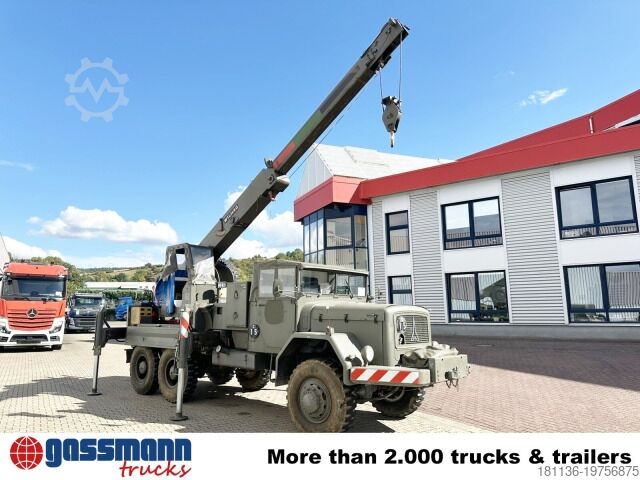 Kehrmaschine Magirus Deutz Jupiter 178D15A 6X6, Bundeswehr-Kran,Wilhag