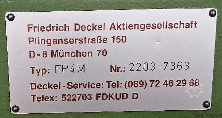 Tool milling machine DECKEL FP 4 MK