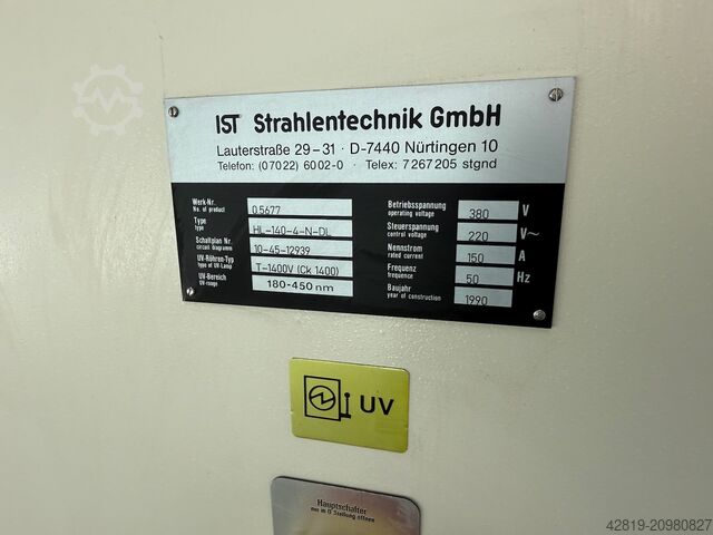 Uv dryer Venjakob, IST LIGNOCURE HL 140-4-N-DL