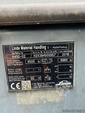 Dieselstapler Linde H 45 D-02 EVO 3B Kabine Triplex STVO