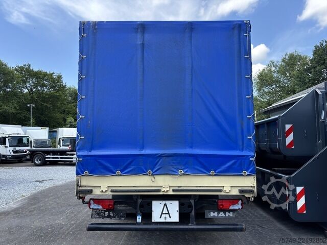 Flatbed truck with tarp man TGM 15.290 BL 4x2 BL Plane u. Spriegel Gardine