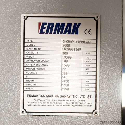 Press brake Ermaksan HAP 4100x300 CNC