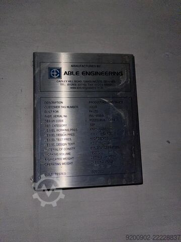 15000L Stainless Steel Storage Tank ATEX Able Engineering 