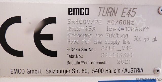 CNC-Drehmaschine EMCO EMCOTURN E45 - 2021 nur 6500h