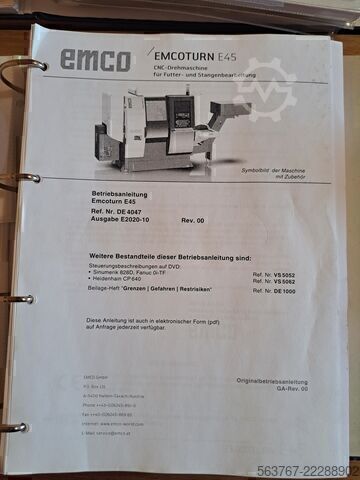 CNC-Drehmaschine EMCO EMCOTURN E45-2021 / 6500 h + Teilefänger