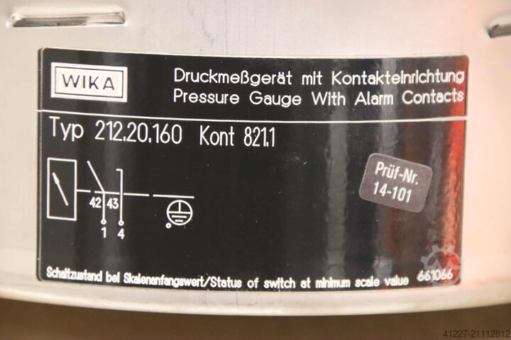 Kontaktmanometer 0-250 bar WIKA 212.20.160