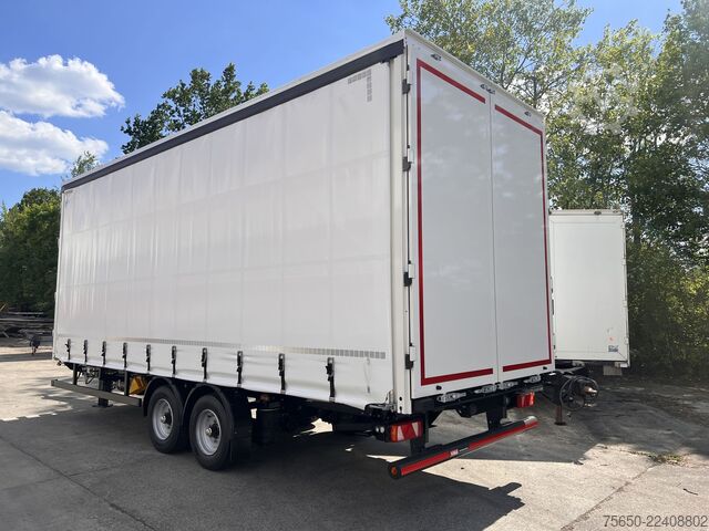 Open trailer with tarp Möslein TPW 105 D Schwebheim  Tandem- Planenanhänger Durchladen